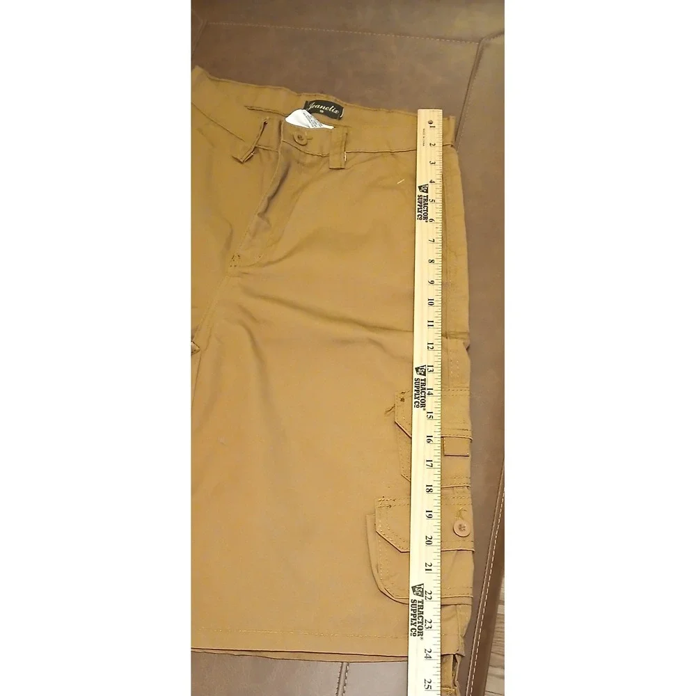 Cargo Shorts Youth Size 18 Tan Khaki Utility Multi Pocket Casual Jeanetix Boys